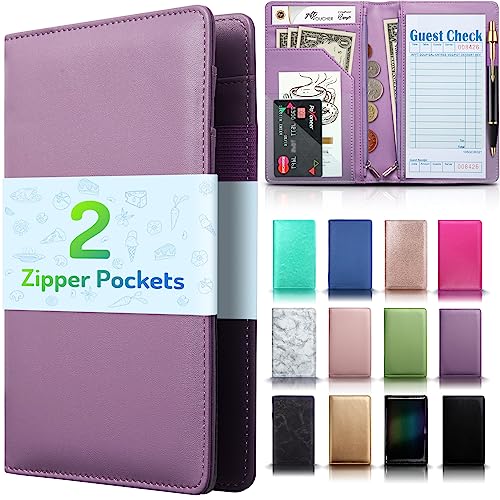 Purple Server Book with 2 Zipper Pockets