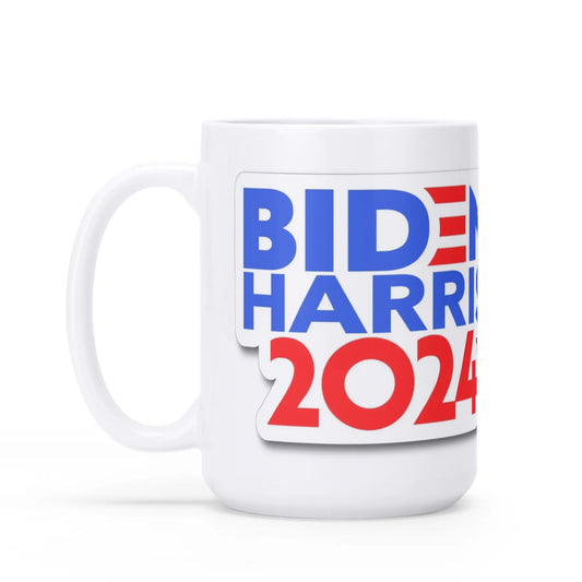 Biden Harris 2024 White Glossy Mug (15 oz)