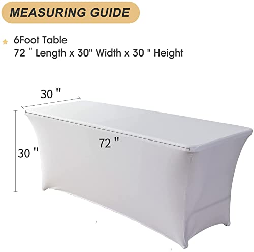 2 Pack Spandex Table Cover (6FT, White)
