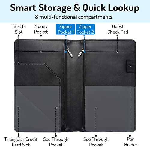 Blue Server Book with 2 Zipper Pockets
