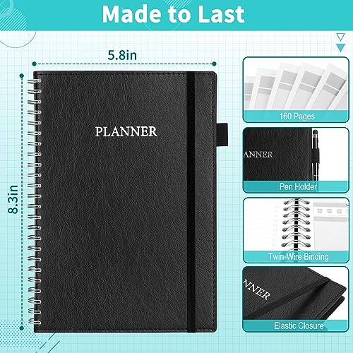 Navy Blue Undated Daily Planner with 160 Pages