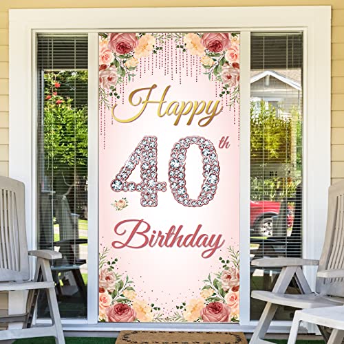 40th Birthday Door Backdrop Banner