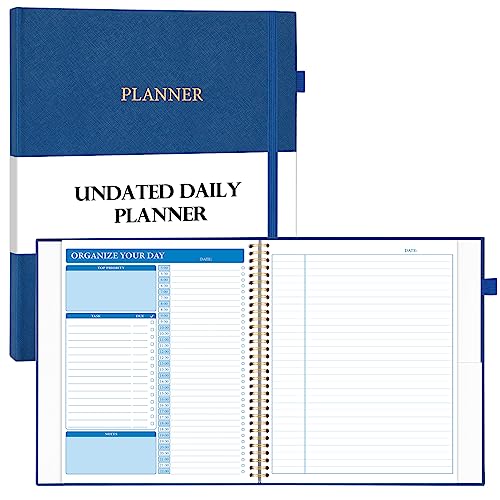 Navy Blue Daily Undated Planner with 200 Pages