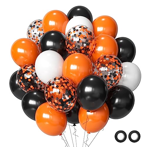 Black and Orange Halloween Balloons - 55Pcs