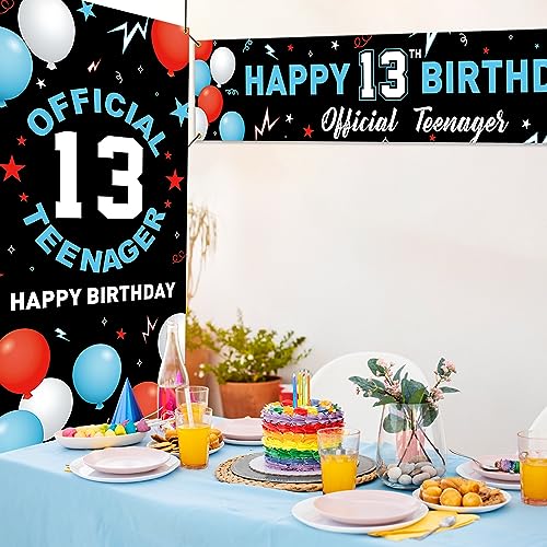 13th Birthday Backdrop and Banner Decorations Kit