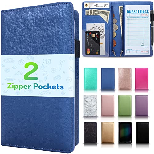 Blue Server Book with 2 Zipper Pockets