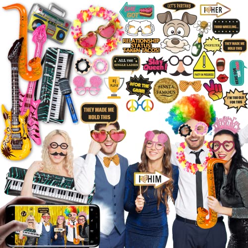 70 Pc Large Premium Photo Booth Props Set for All Occasions