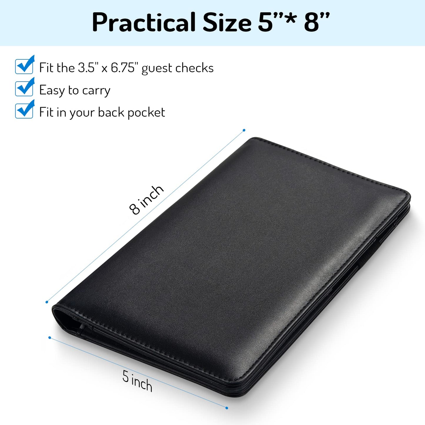 Black Server Book with 2 Zipper Pockets